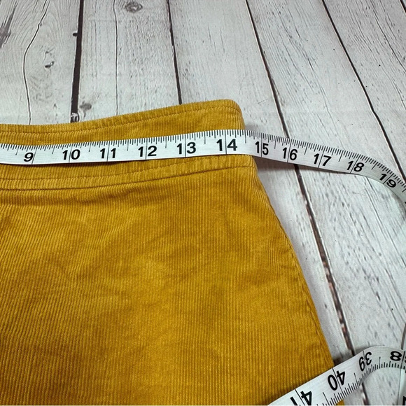 j. crew corduroy a-line mini skirt sz 2 mustart gold/yellow boho western - Picture 4 of 8